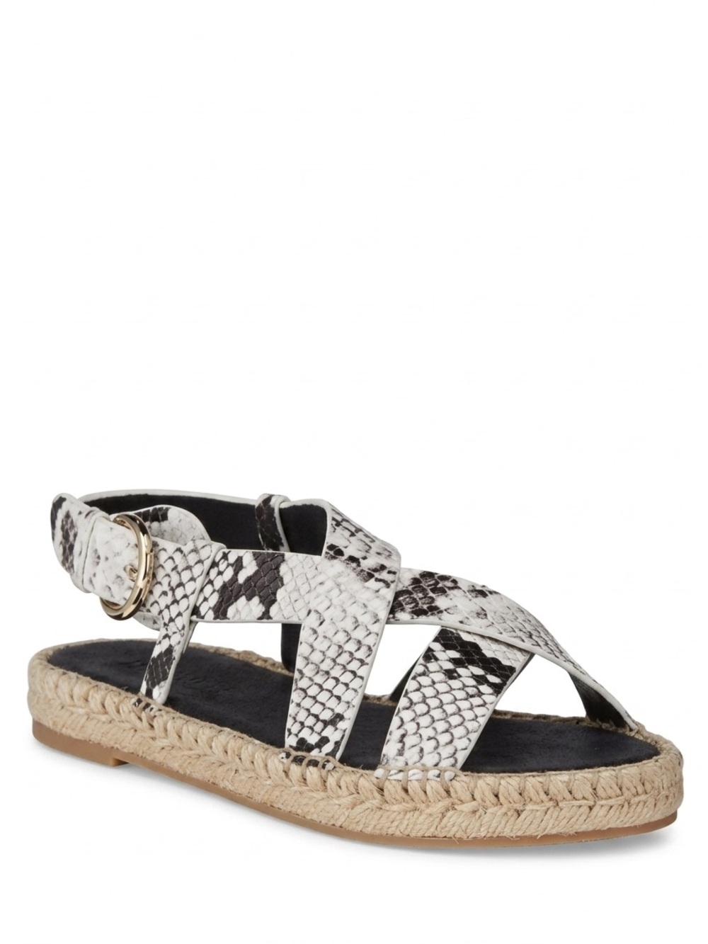 Marc Fisher LTD Tallia Snake Print Leather Espadrille Sandals 6.5M